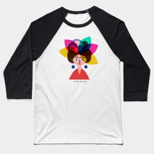 Frida kahlo mexican artist feminism feminist colorful flowers viva la vida Baseball T-Shirt